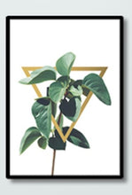 Load image into Gallery viewer, Monstera Green Plants Golden Geometry Room Art Decorative Canvas Painting Wall Sticker Poster Home Pictures House Decor Gift