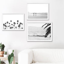 Load image into Gallery viewer, Surf Wall Art Canvas Posters Prints Modern Photography Palm Tree Painting Black and White Picture Beach House Wall Art Decor