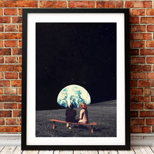 Load image into Gallery viewer, We Used to Live There Earth Canvas Art Print and Poster , Surrealism Galaxy Space Canvas Painting Wall Picture Sci-Fi Art Decor