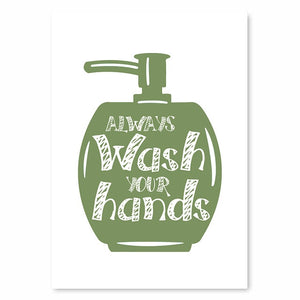 Modern Bathroom Letters Posters Prints Canvas Painting Wash Your Hands Quotes Wall Art Decoration For The House Funny Pictures