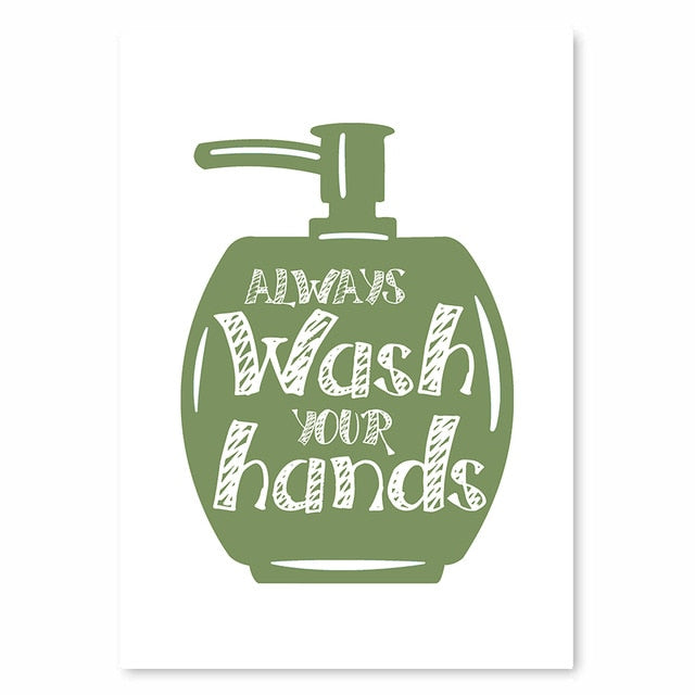 Modern Bathroom Letters Posters Prints Canvas Painting Wash Your Hands Quotes Wall Art Decoration For The House Funny Pictures
