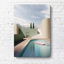 Load image into Gallery viewer, Nordic Minimalist Abstract Cartoon Pink House Building Canvas Painting Swimming Pool Poster Wall Pictures Living Room Decoration
