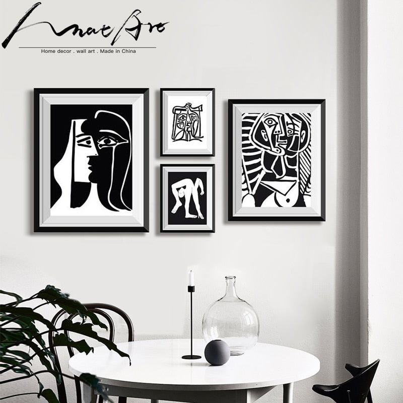 Picasso Poster Canvas Print Modern Artist house decor 4 piece set living room decoration Wall Art wall pictures for bedroom