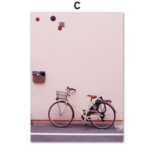 Load image into Gallery viewer, Pink City Street Tree House Bike Quote Wall Art Canvas Painting Nordic Posters And Prints Wall Pictures For Living Room Decor
