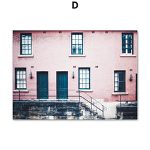Load image into Gallery viewer, Pink City Street Tree House Bike Quote Wall Art Canvas Painting Nordic Posters And Prints Wall Pictures For Living Room Decor

