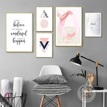 Load image into Gallery viewer, Pink House Wall Art Geomety Canvas Prints Wall Poster Canvas Paintings Decorative Nordic Quote Home Decoracion
