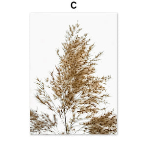 Reeds House Wheat Withered Tree Grass Wall Art Canvas Painting Nordic Poster And Prints Wall Pictures For Living Room Home Decor
