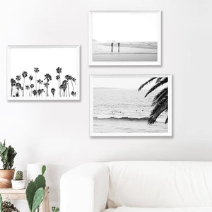 Surf Wall Art Canvas Posters Prints Modern Photography Palm Tree Painting Black and White Picture Beach House Wall Art Decor